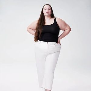 Universal Standard Bae Boyfriend Cropped Jeans in White